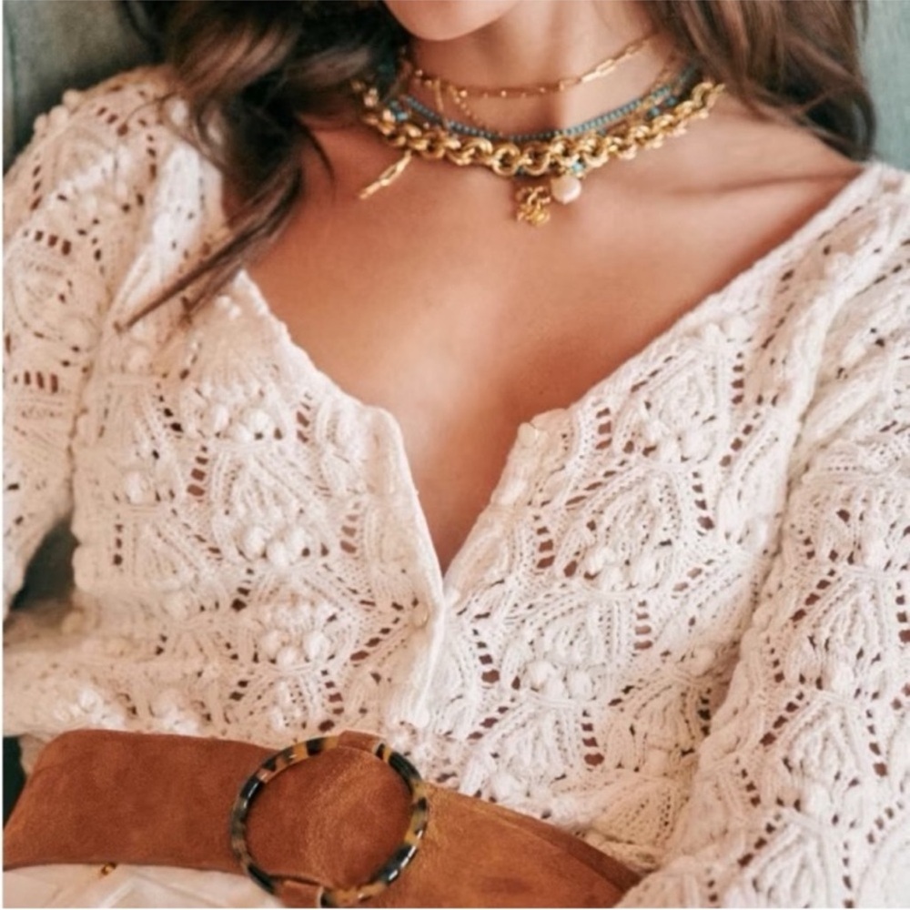 Sézane Annette jumper in white